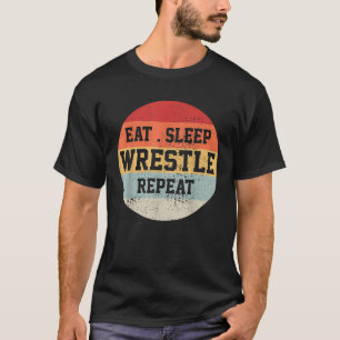 Worstelen Worstelaar Retro Vintage Grappig Cadeau T-shirt