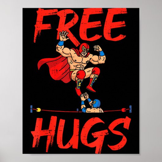 Worstelen Worstelaars Knuffel Grappig Humor Meme M Poster (Voorkant)