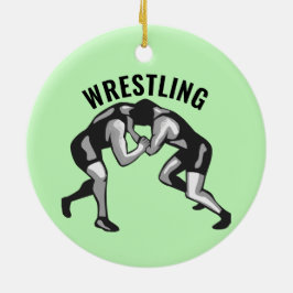 Worstelen Worstelaars Ontwerp Keramische Versierin Keramisch Ornament