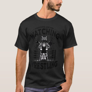 Worstelende Kat Grappige Weekends Kijken Voor Mann T-shirt