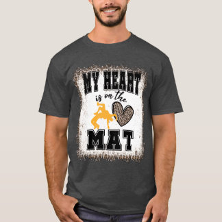 Worstelende moeder gebleekt luipaard printmeisje t-shirt