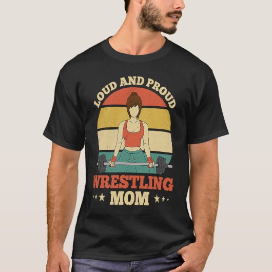 Worstelende Moeders Luid & Trots Worstelen Moeder T-shirt (Voorkant)