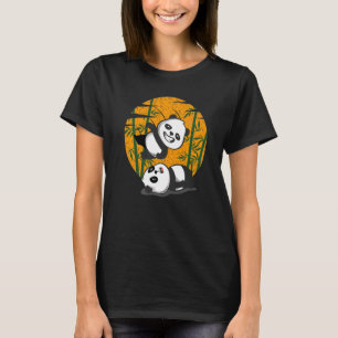 Worstelende Panda's Chinese Bamboe-etende Dieren   T-shirt