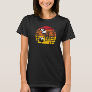 Worstelende panda's Chinese bamboe-etende dieren T-shirt