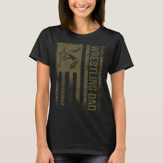 Worstelende Vader Coach Vintage Amerikaanse Vlag V T-shirt