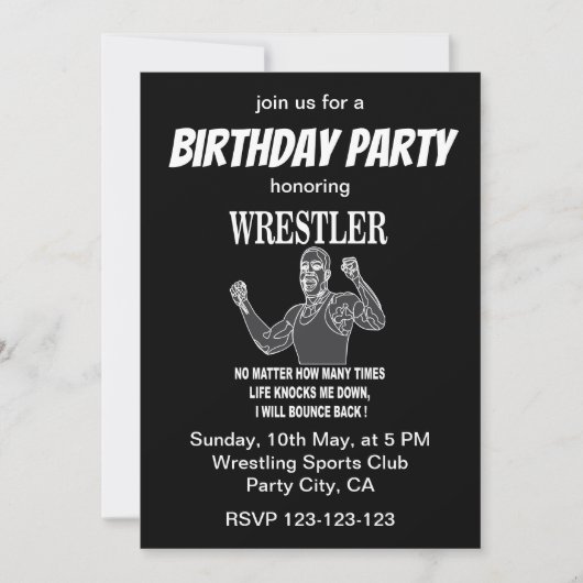 Worstelende Wrestler Inspirerend Verjaardagsfeestj Kaart (Voorkant)