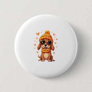Worstelhond Hart Doxie Meisje Valentijnsdag Vrouwe Ronde Button 5,7 Cm