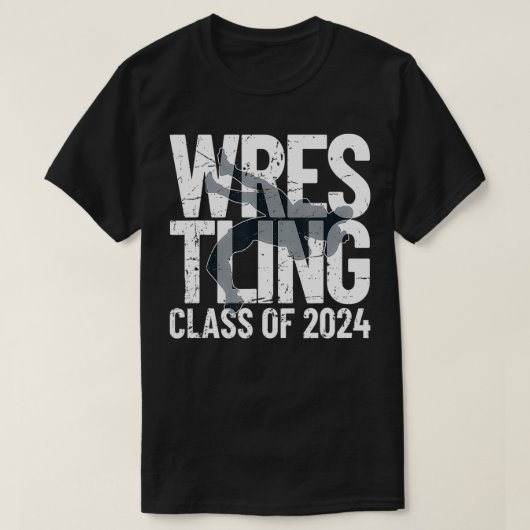 Worstelklasse van 2024 Wrestler Silhouette T-shirt (Design voorkant)