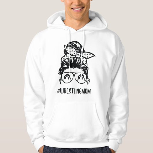 Worstelmama rommelige knot haar bril hoodie (Voorkant)