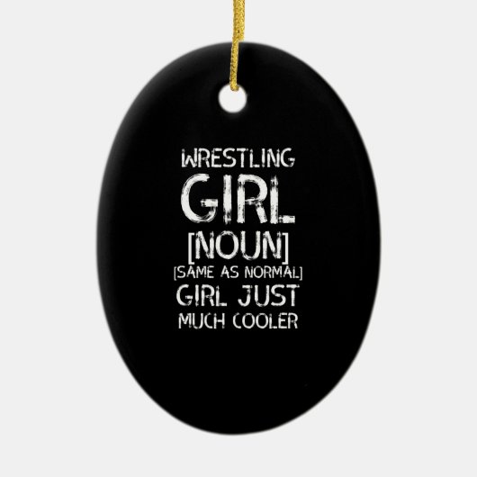 worstelmeisje wit keramisch ornament (Voorkant)