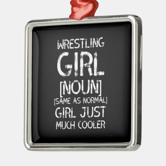 worstelmeisje wit metalen ornament (Links)