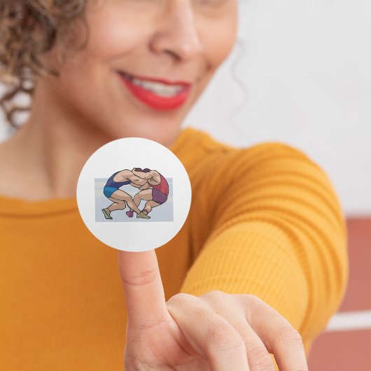 Worstelpartij Ronde Sticker