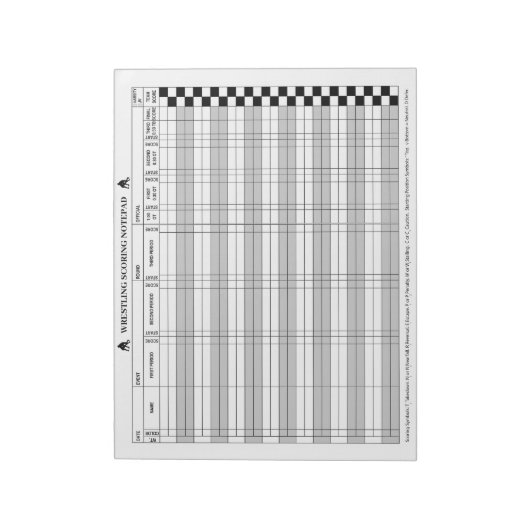 Worstelscore Pads voor Scorekeeping Notitieblok (Linkerzijde)