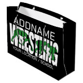 Worstelteam ADD TEXT School Varsity Worstelaar Groot Cadeauzakje (Achterkant Gekanteld)