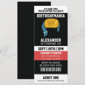 Worstelticket Verjaardagsfeestje Kaart (Voorkant / Achterkant)