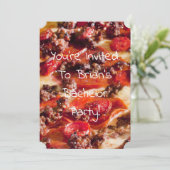 worsten pepperoni pizza vrijgezellenfeest kaart (Staand voorkant)