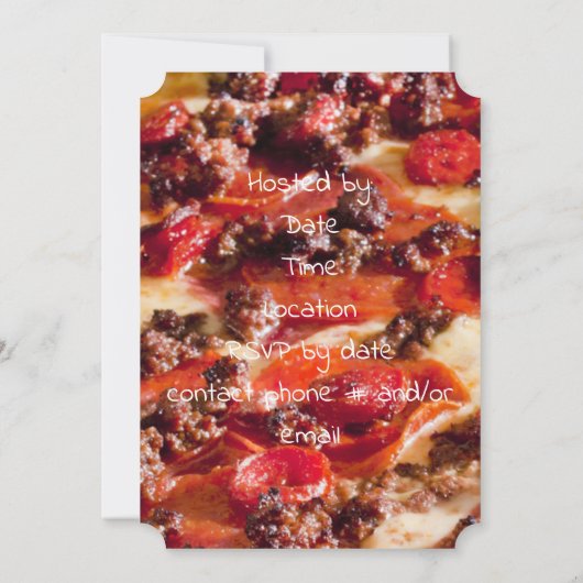 worsten pepperoni pizza vrijgezellenfeest kaart (Achterkant)