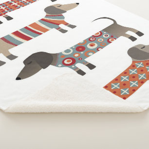 Worsthonden   Funny Gift for Dachshund Lover Sherpa Deken
