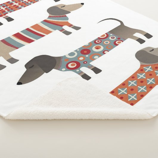 Worsthonden | Funny Gift for Dachshund Lover Sherpa Deken (3/4)