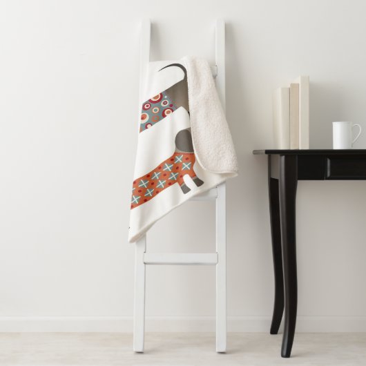 Worsthonden | Funny Gift for Dachshund Lover Sherpa Deken (In situ)