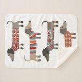 Worsthonden | Funny Gift for Dachshund Lover Sherpa Deken (Voorkant (horizontaal))