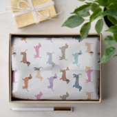 Worsthonden Kleurrijk Modern teckel patroon Tissuepapier (Geschenk)