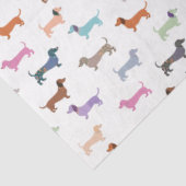 Worsthonden Kleurrijk Modern teckel patroon Tissuepapier (Detail)