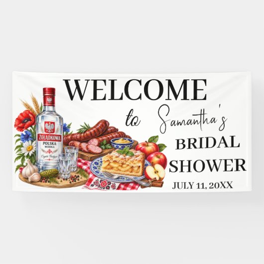 Worstjes Appeltaart Vodka Poolse Bruidsborrel Spandoek (Horizontaal)