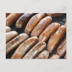 Worstjes op de barbecue briefkaart