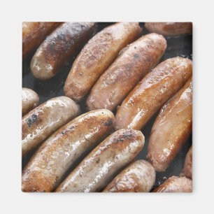 Worstjes op de barbecue magneet