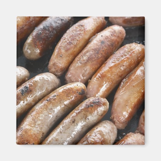 Worstjes op de barbecue magneet (Voorkant)