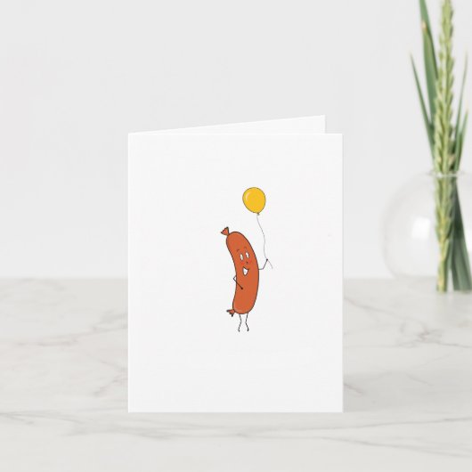 Worstkaart, leuke worstkaart bedankkaart (Voorkant)