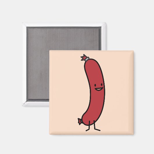 Worstvarkensvlees kielbasa vlees wiener hotdog magneet (Voorkant / Achterkant)