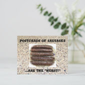 Worstvlees, Funny Food Briefkaart, Postkruising Briefkaart (Staand voorkant)