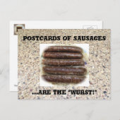 Worstvlees, Funny Food Briefkaart, Postkruising Briefkaart (Voorkant / Achterkant)