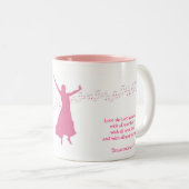 Worstzijde ziloutroze tweekleurige koffiemok (Voorkant rechts)