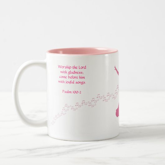 Worstzijde ziloutroze tweekleurige koffiemok (Links)