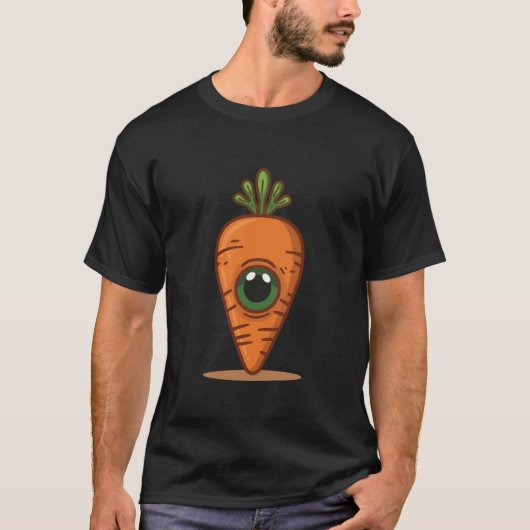 Wortel Alien – Grappig Groente Personage T-shirt (Voorkant)