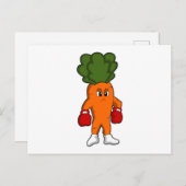 Wortel als bokser met boks handschoenen briefkaart (Voorkant / Achterkant)