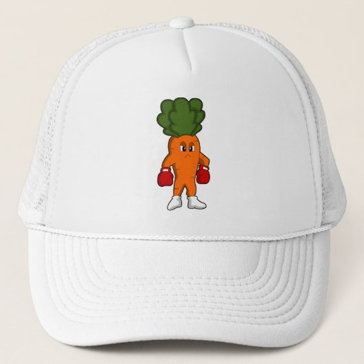 Wortel als Boxer met Boxing-handschoenen Trucker Pet (Voorkant)