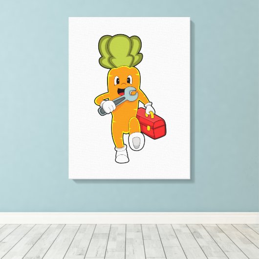 Wortel als Mechanisch met Toolbox Canvas Afdruk (Insitu (Houten vloer))