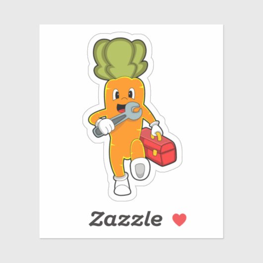 Wortel als Mechanisch met Toolbox Sticker (Vel)