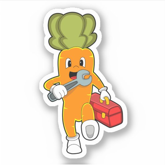 Wortel als Mechanisch met Toolbox Sticker (Voorkant)