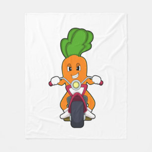 Wortel als motorrijder met motorfiets.PNG Fleece Deken