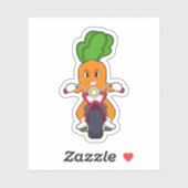 Wortel als motorrijder met motorfiets.PNG Sticker (Vel)