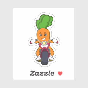 Wortel als motorrijder met motorfiets.PNG Sticker