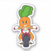 Wortel als motorrijder met motorfiets.PNG Sticker (Voorkant)