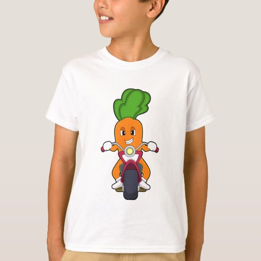 Wortel als motorrijder met motorfiets.PNG T-shirt (Voorkant)