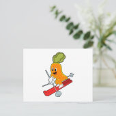 Wortel als Skiër met Ski Briefkaart (Staand voorkant)