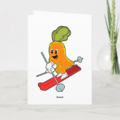 Wortel als skiër met ski kaart (Achterkant)